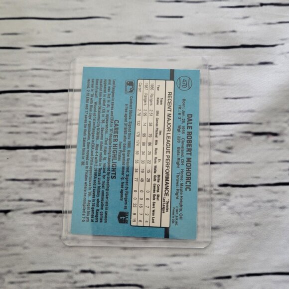 New 1988 Dale Mohorcic P BaseBall Card -Vintage - Picture 2 of 2